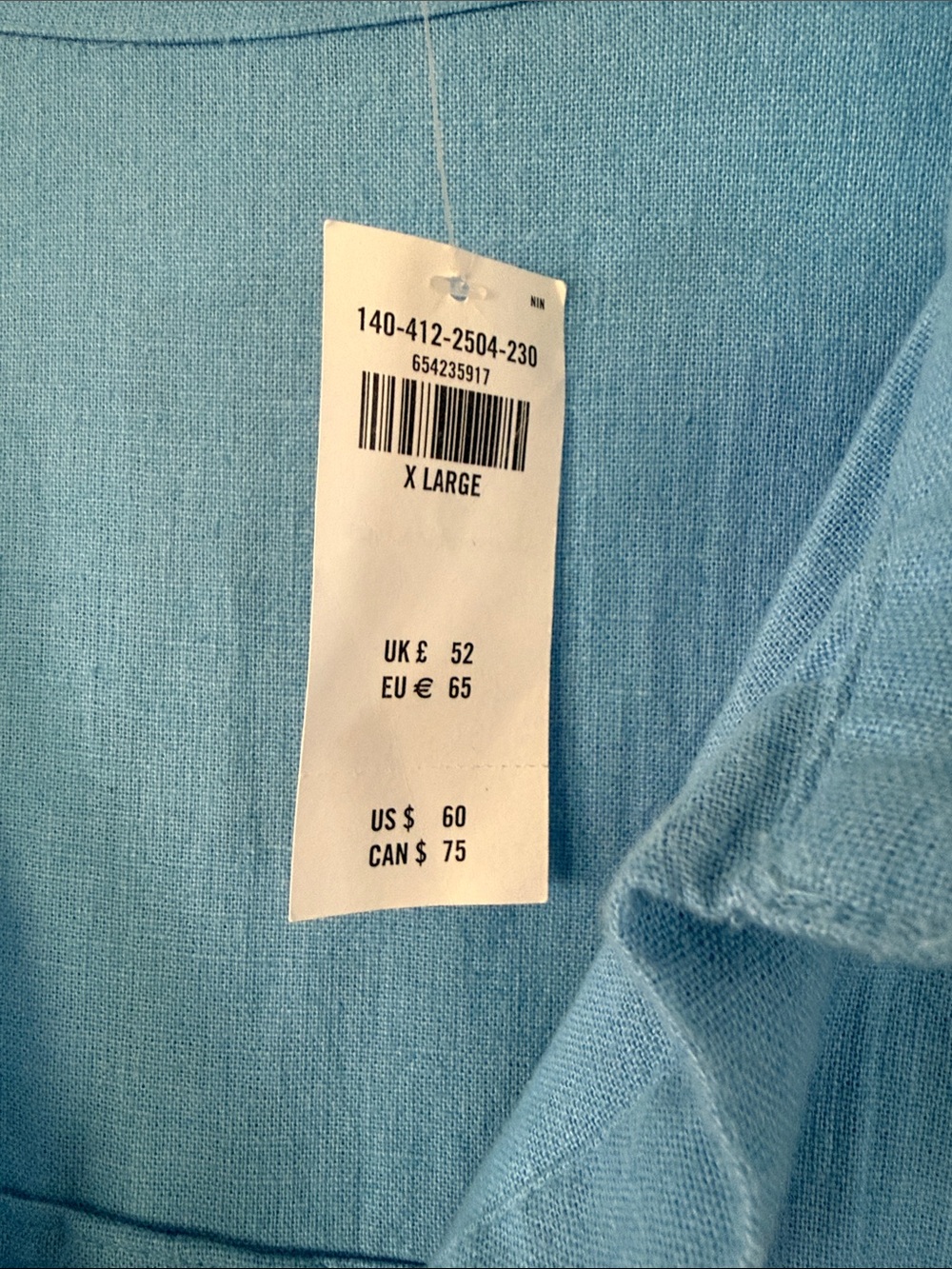 Abercrombie & Fitch womens  linen blue Button-Down Shirt - Picture 6 of 6